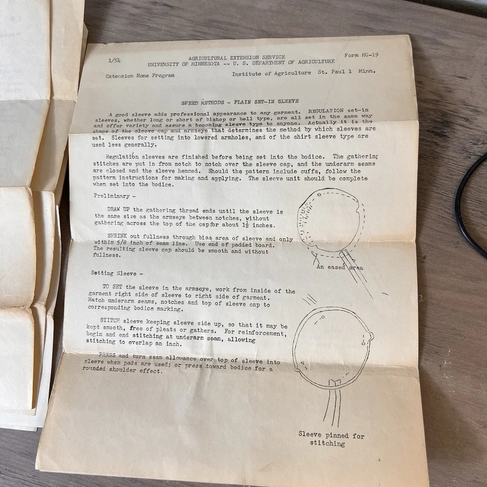 1954 University of Minnesota Sewing Bulletins‎ Lot Speed Methods Construction